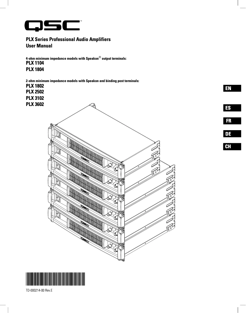Page 1 de la notice Mode d'emploi QSC PLX3102