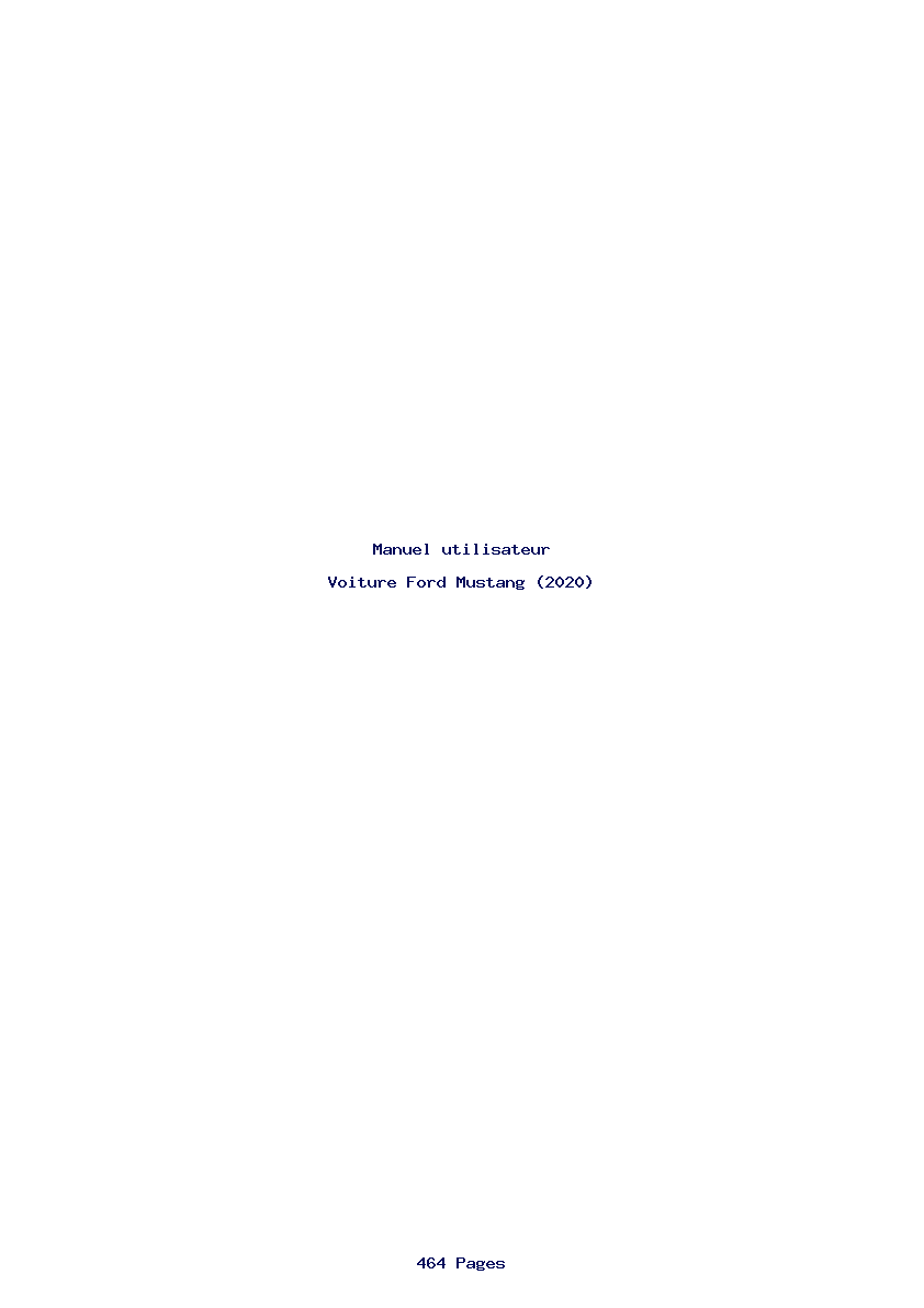 Page 1 de la notice Manuel utilisateur Ford Mustang (2020)