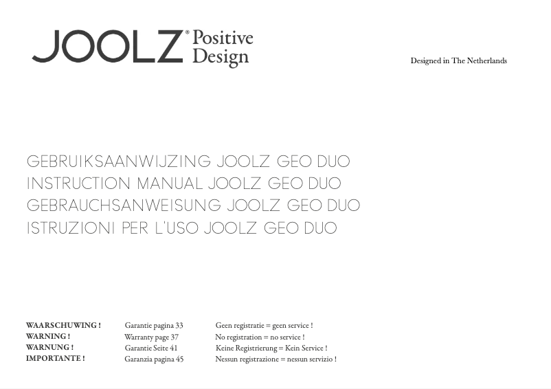 Página 1 del manual Manual de usuario Joolz Geo Duo