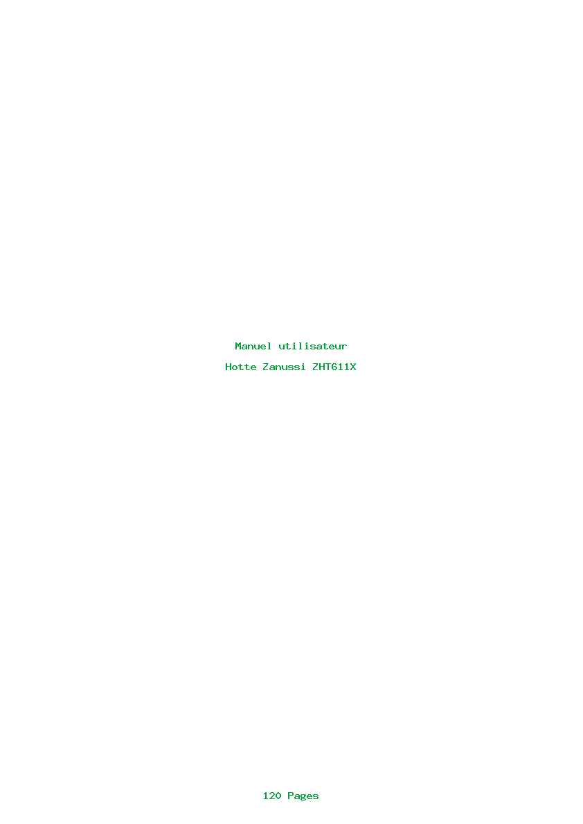 Page 1 de la notice Manuel utilisateur Zanussi ZHT611X