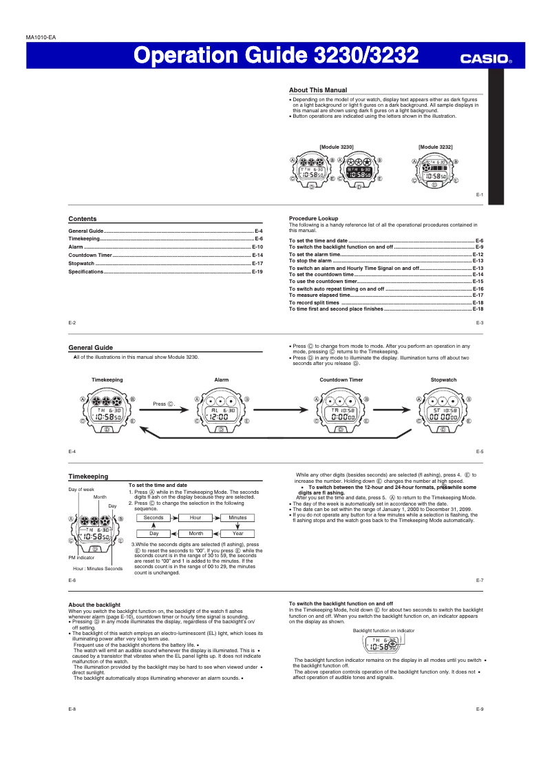 Page 1 de la notice Manuel utilisateur Casio G-Shock GM-6900-1ER