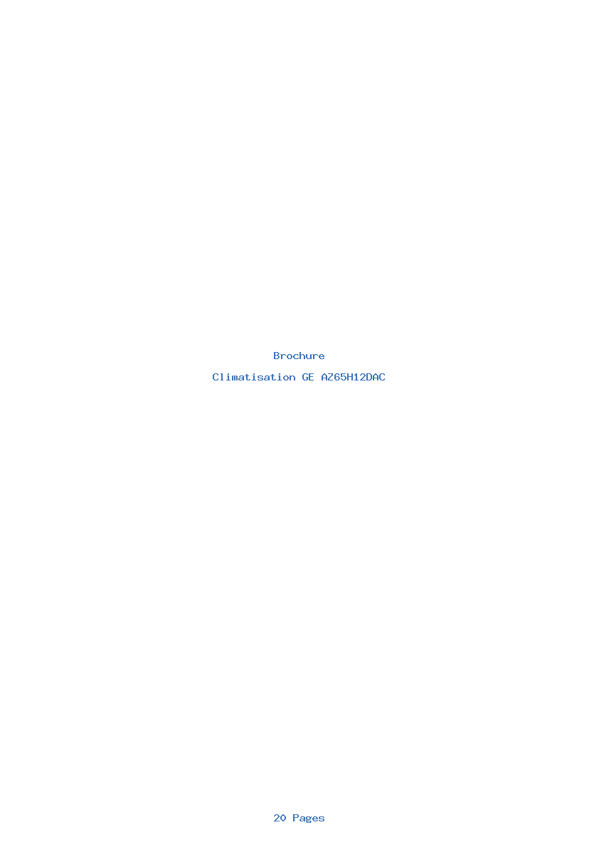 Page 1 de la notice Brochure GE AZ65H12DAC