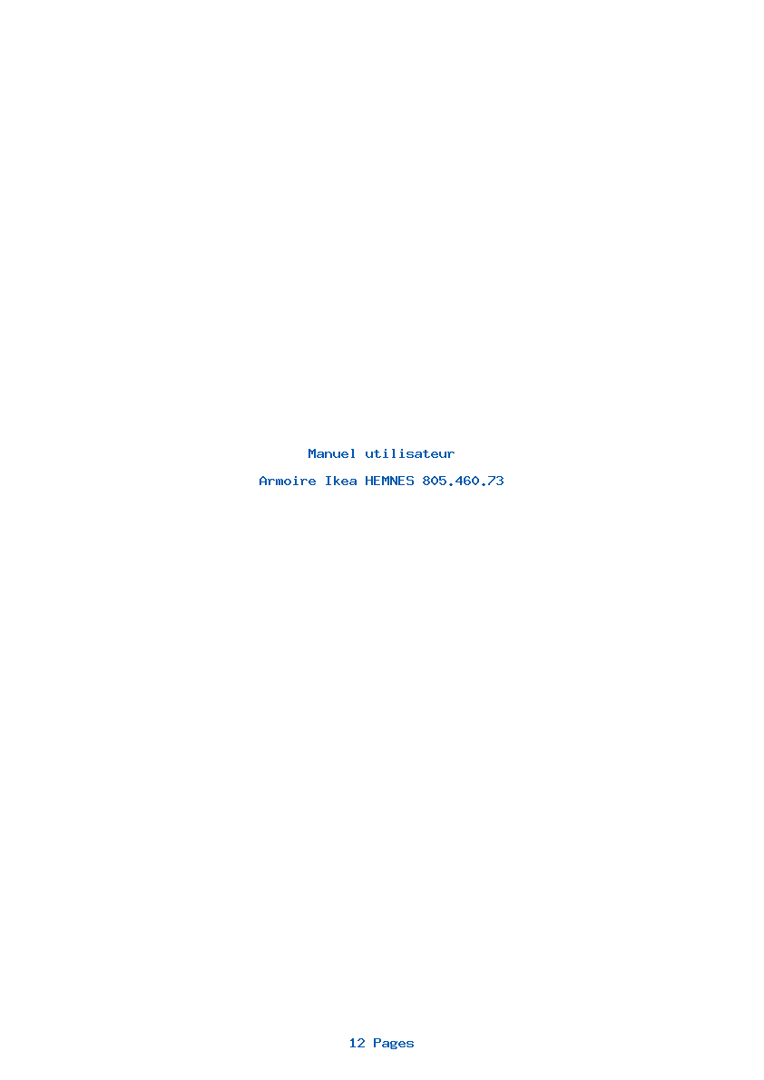 Page 1 de la notice Manuel utilisateur Ikea HEMNES 805.460.73