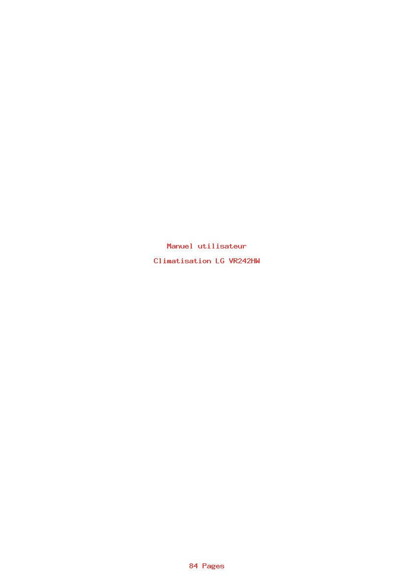 Image de la première page du manuel de l'appareil VR242HW