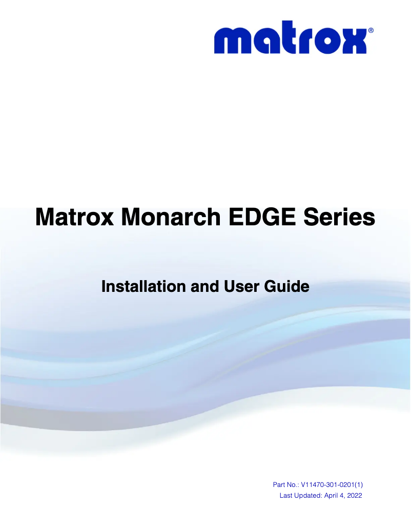 Page 1 de la notice Manuel utilisateur Matrox Edge Encoder