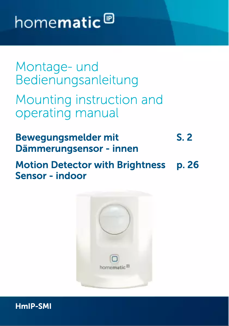 Page 1 de la notice Manuel utilisateur eQ-3 HmIP-SMI