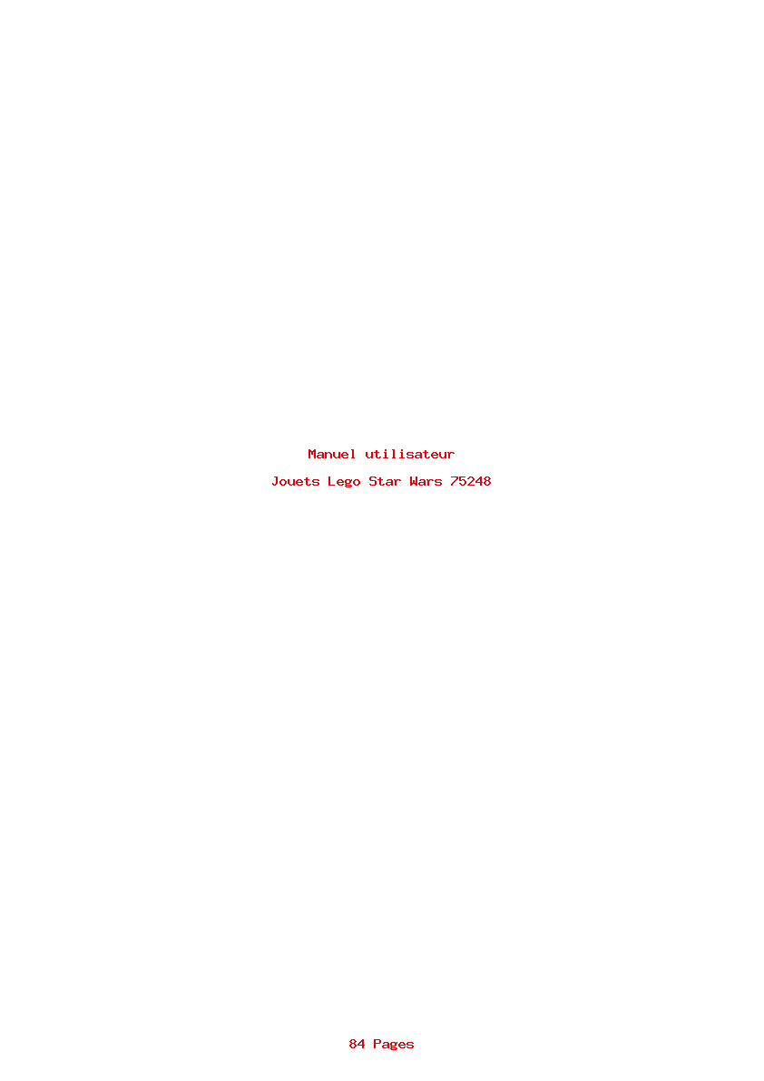 Page 1 de la notice Manuel utilisateur Lego Star Wars 75248