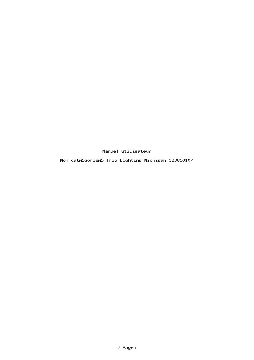 Page 1 de la notice Manuel utilisateur Trio Lighting Michigan 523810107