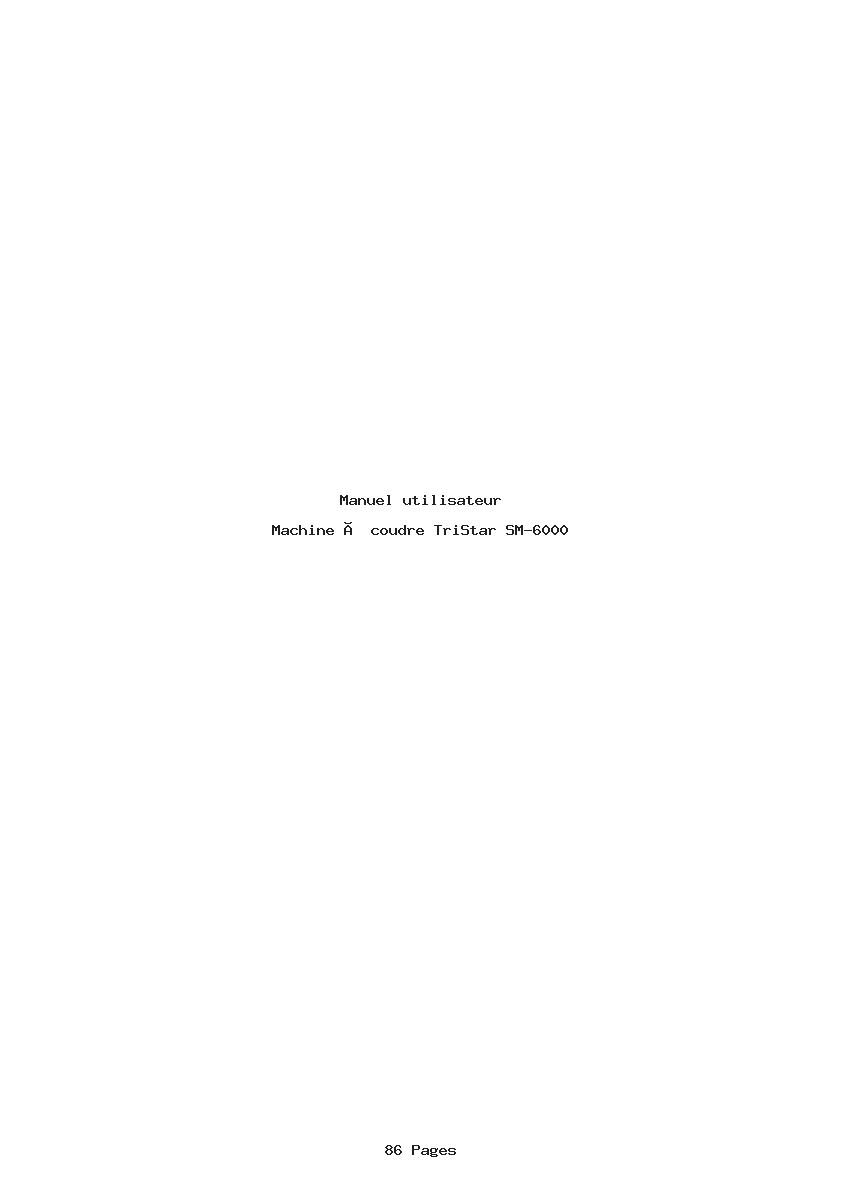 Image de la première page du manuel de l'appareil SM-6000