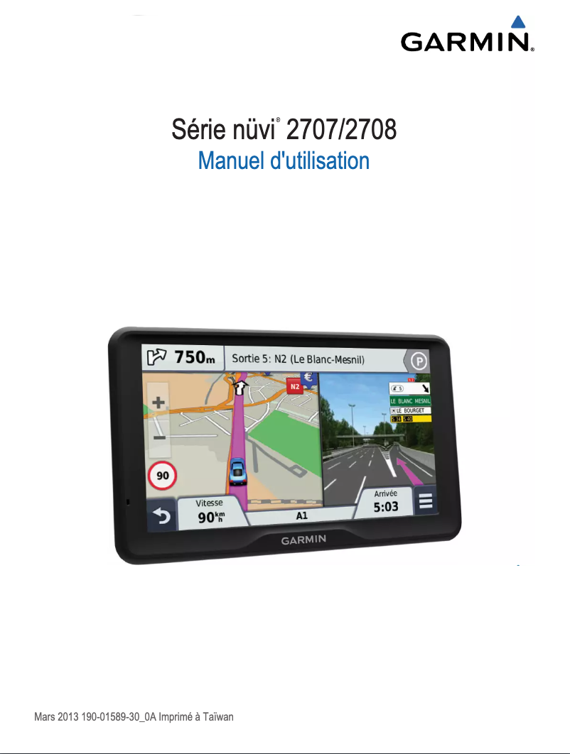 Page 1 de la notice Manuel utilisateur Garmin nuvi 2757LM