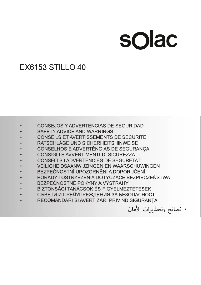 Page 1 de la notice Instructions de sécurité Solac Stillo 40 EX6153