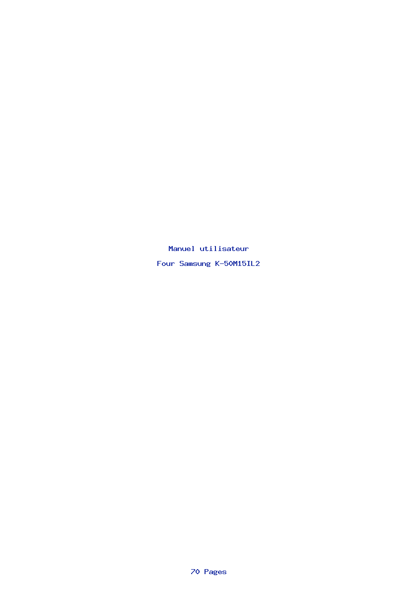 Page 1 de la notice Manuel utilisateur Samsung K-50M15IL2
