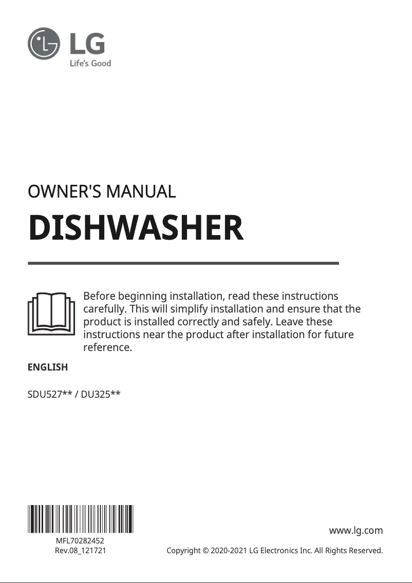 Page 1 de la notice Manuel utilisateur LG SDU527HS