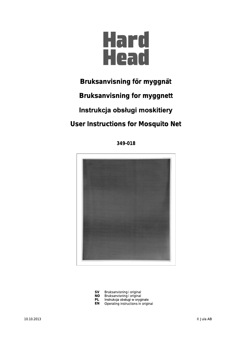 Page 1 de la notice Manuel utilisateur Hard Head 349-018