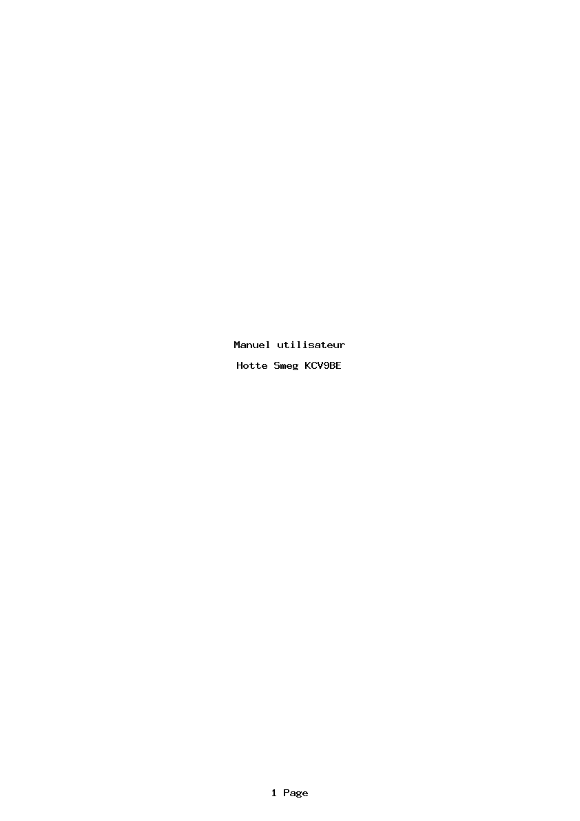 Page 1 de la notice Manuel utilisateur Smeg KCV9BE
