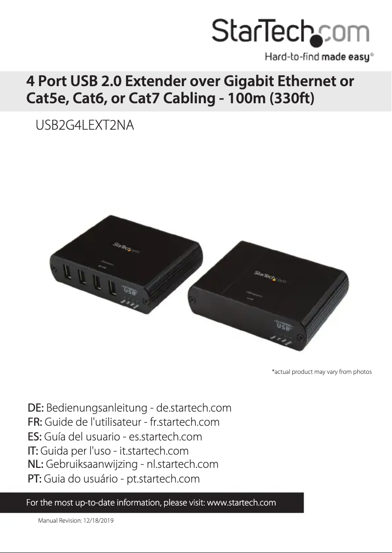 Página 1 del manual Manual de usuario StarTech.com USB2G4LEXT2NA