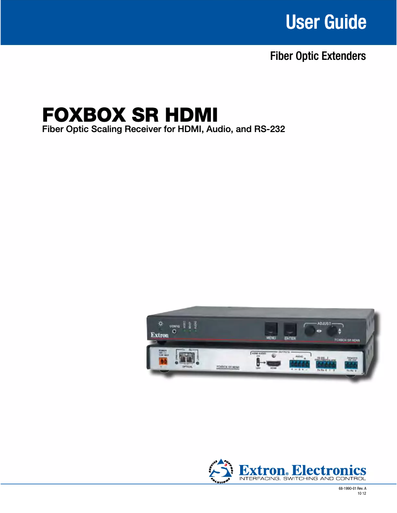 Page 1 de la notice Manuel utilisateur Extron FOXBOX SR HDMI SM