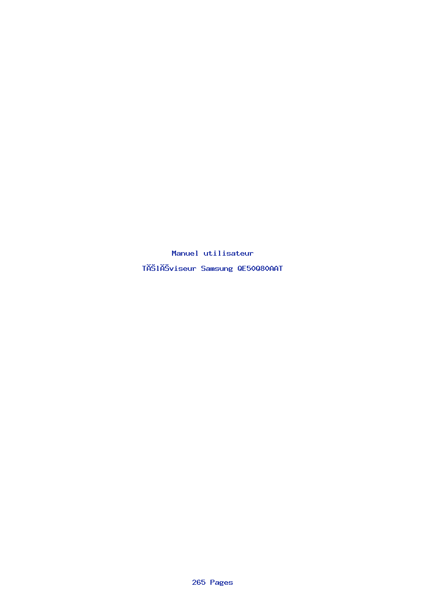 Page 1 de la notice Manuel utilisateur Samsung QE50Q80AAT