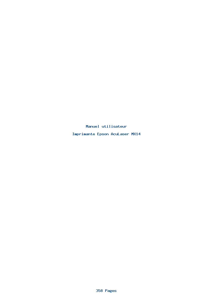 Page 1 de la notice Manuel utilisateur Epson AcuLaser MX14
