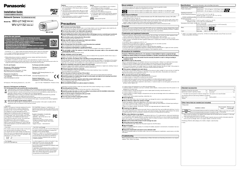 Página 1 del manual Manual de usuario Panasonic WV-U1132