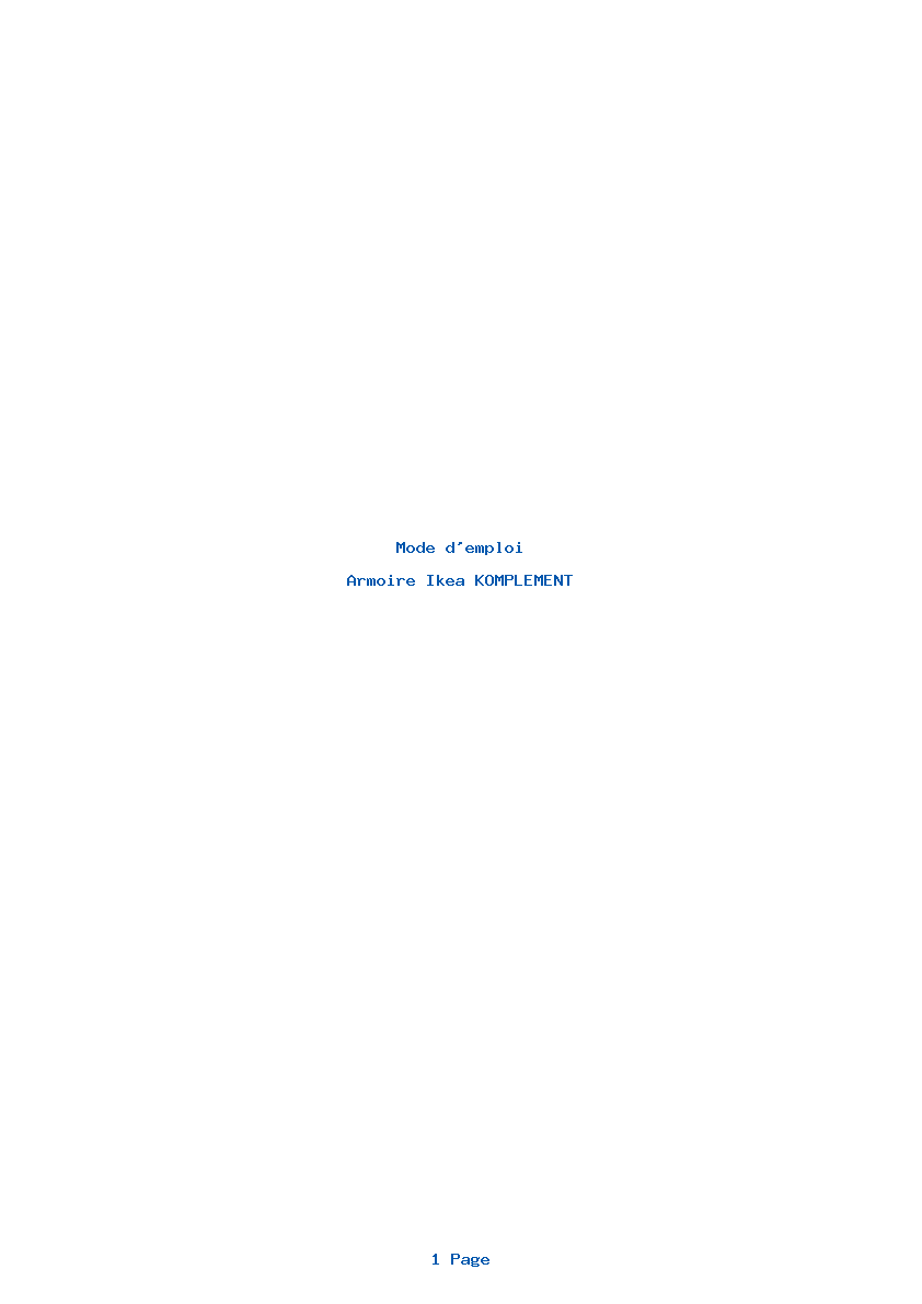 Page 1 de la notice Mode d'emploi Ikea KOMPLEMENT