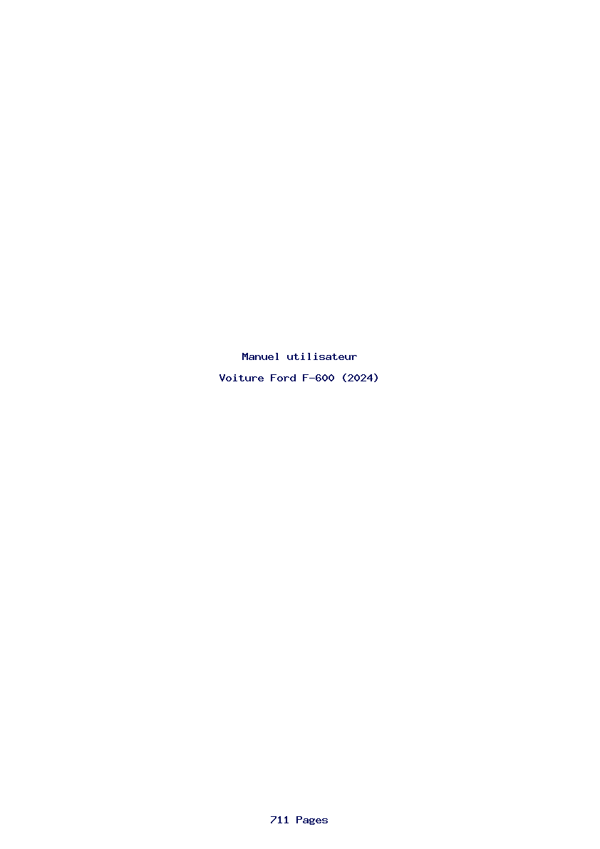 Page 1 de la notice Manuel utilisateur Ford F-600 (2024)