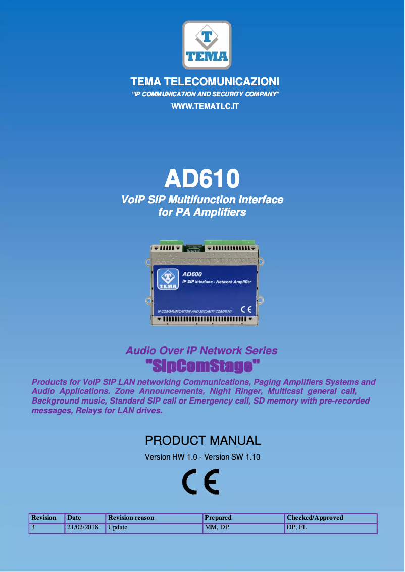 Página 1 del manual Manual de usuario Tema AD610