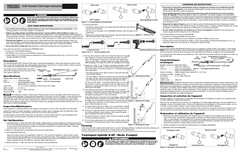 Page 1 de la notice Instructions / montage Ridgid K-6P