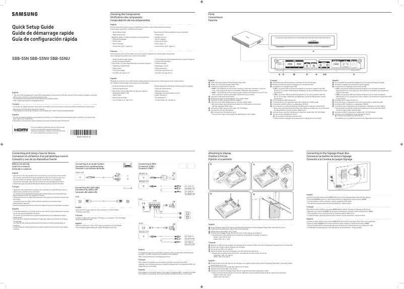 Página 1 del manual Guía de inicio rápido Samsung SBB-SSNV