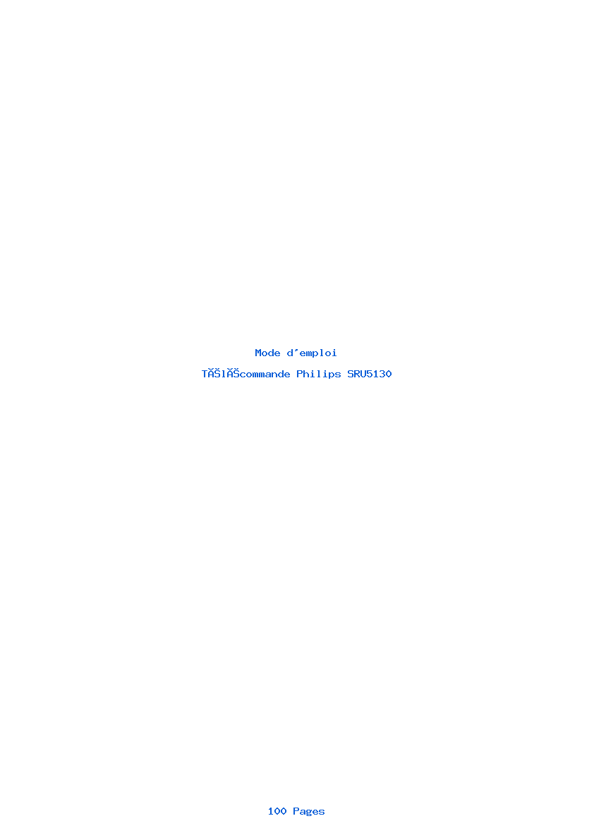Page 1 de la notice Mode d'emploi Philips SRU5130