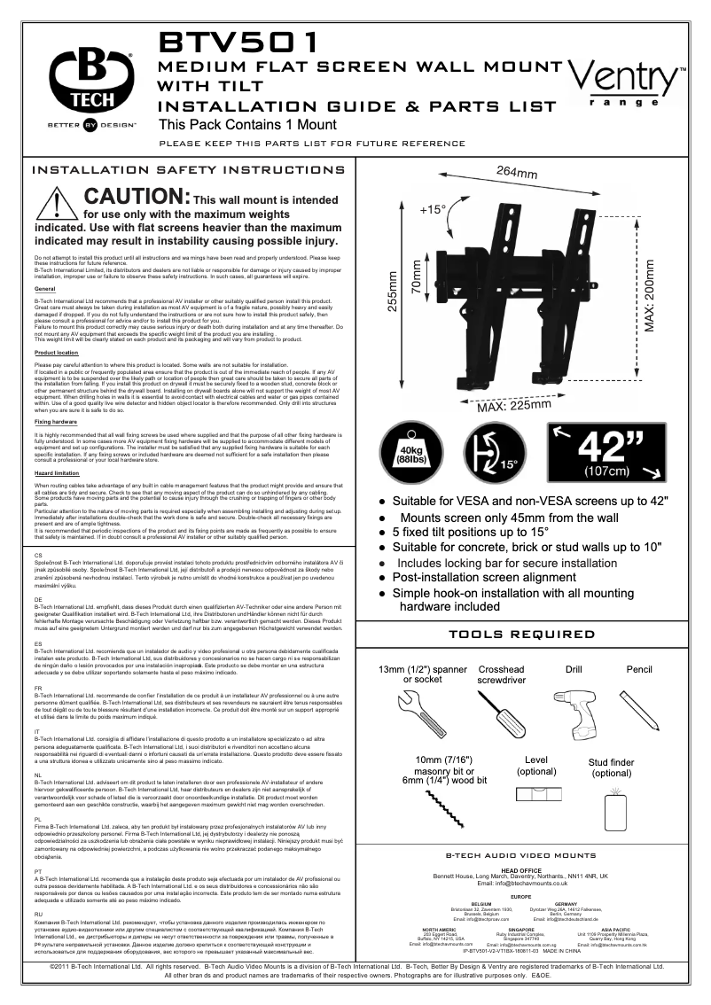 Page 1 of the manual User Manual B-Tech BTV501
