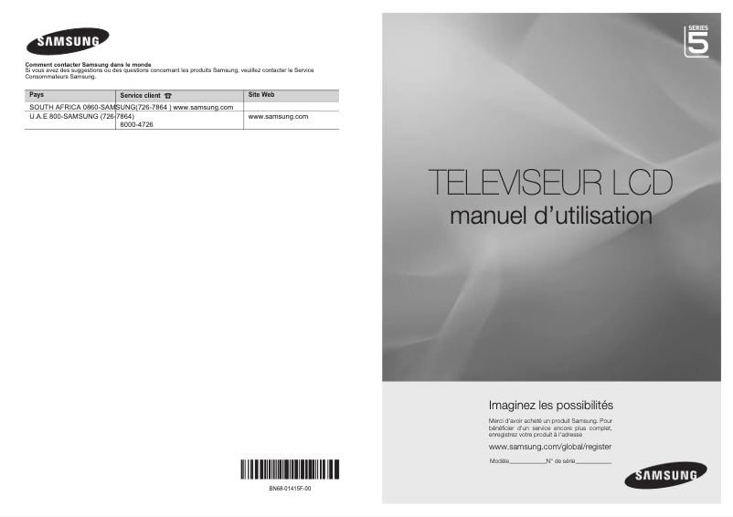 Página 1 del manual Manual de usuario Samsung LA46A550P1R