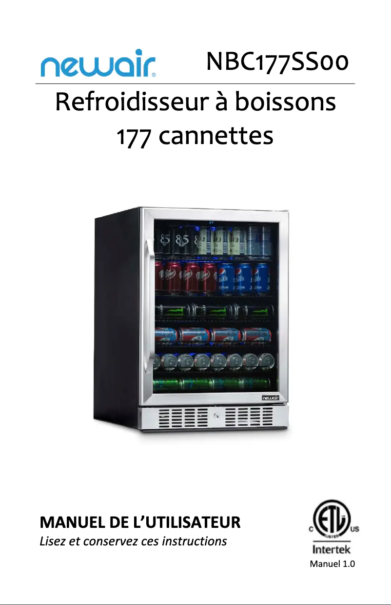 Página 1 del manual Manual de usuario NewAir NBC177SS00