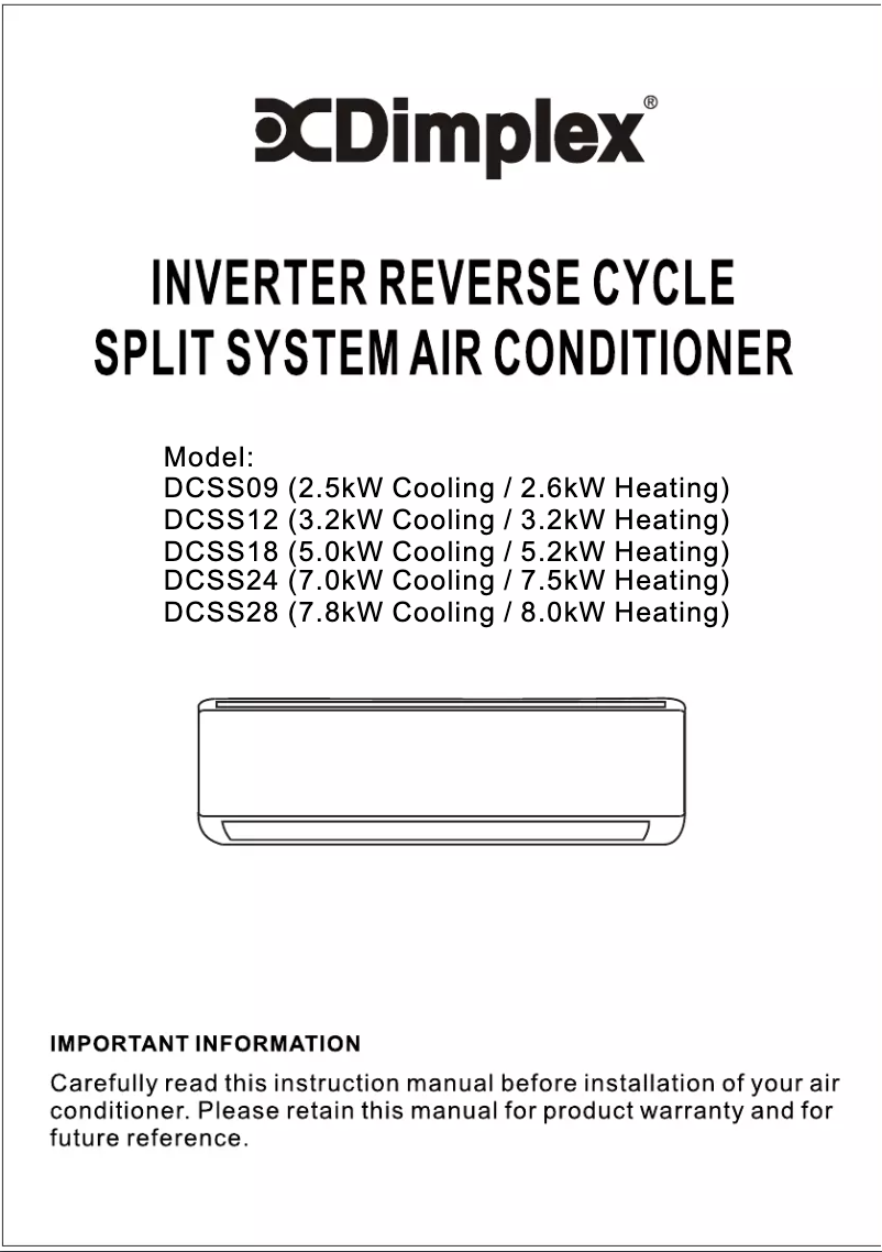 Página 1 del manual Manual de usuario Dimplex DCSS24
