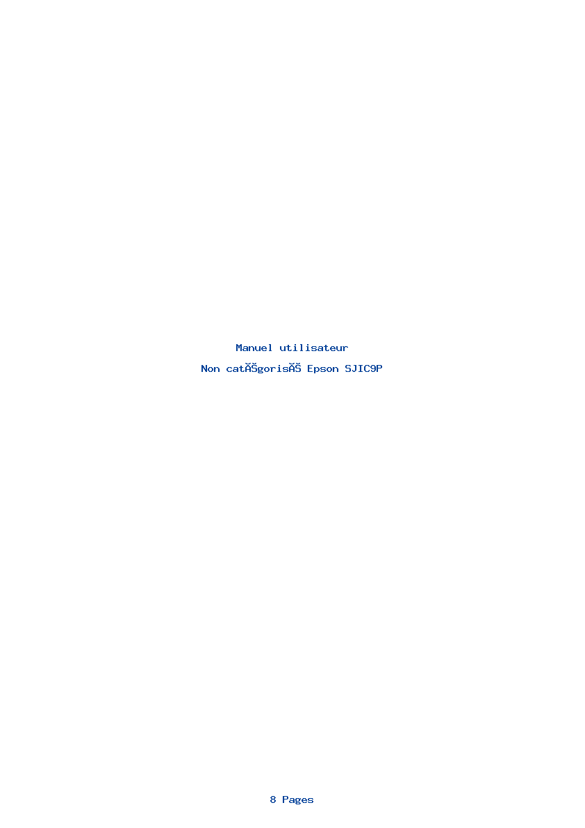 Page 1 de la notice Manuel utilisateur Epson SJIC9P