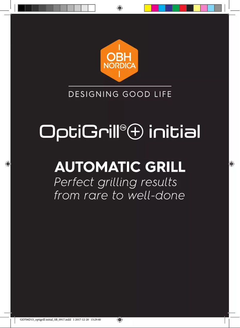 Page 1 de la notice Manuel utilisateur OBH Nordica OptiGrill+ Initial