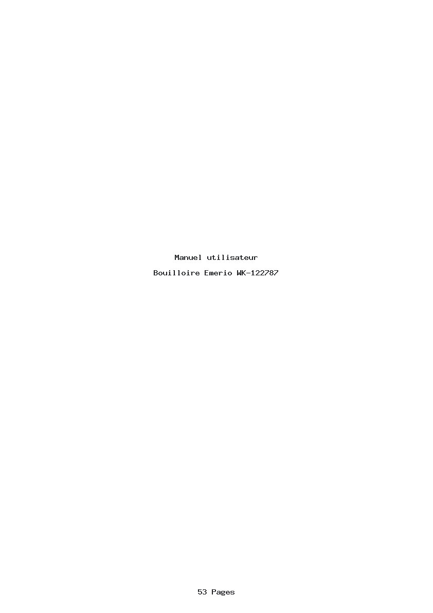 Page 1 de la notice Manuel utilisateur Emerio WK-122787