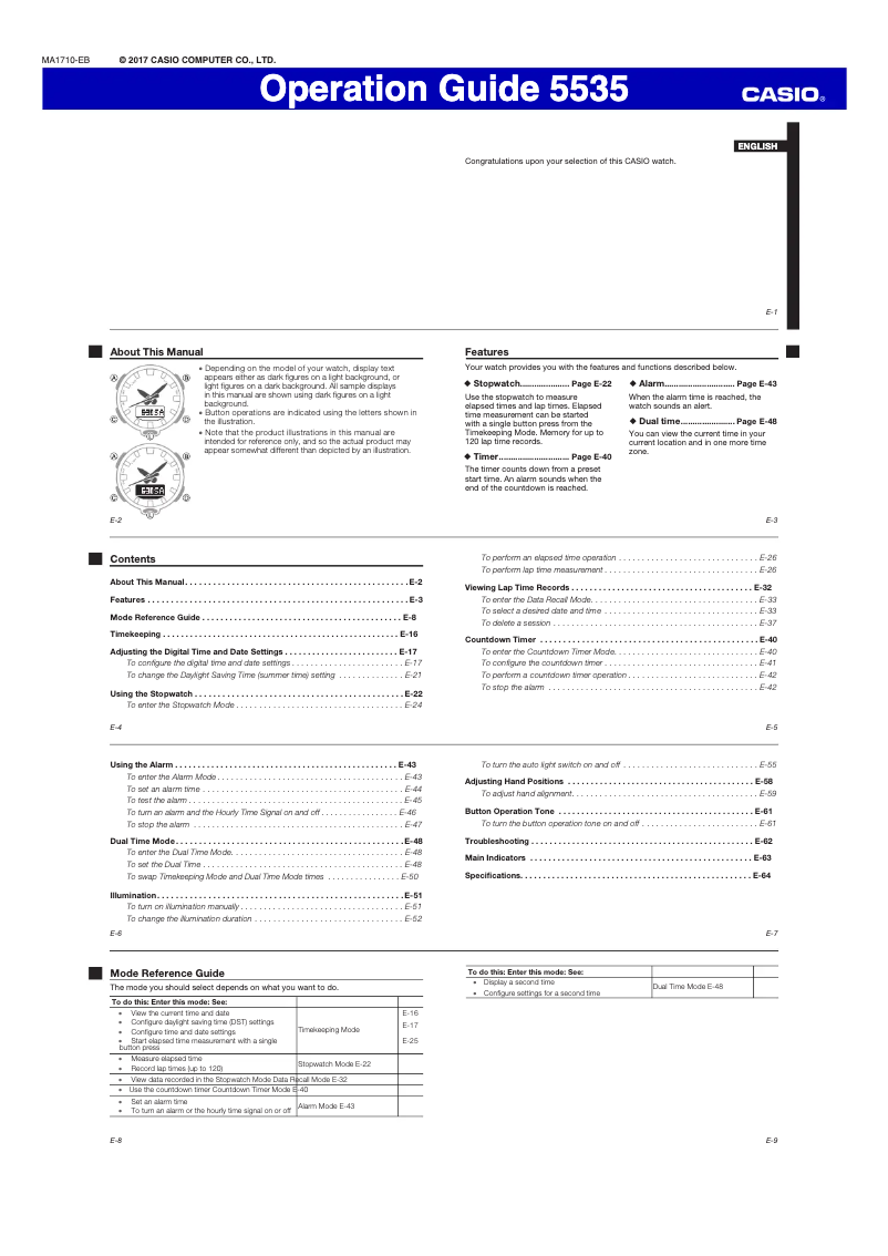 Page 1 de la notice Manuel utilisateur Casio G-Shock GA-810B-1A4ER