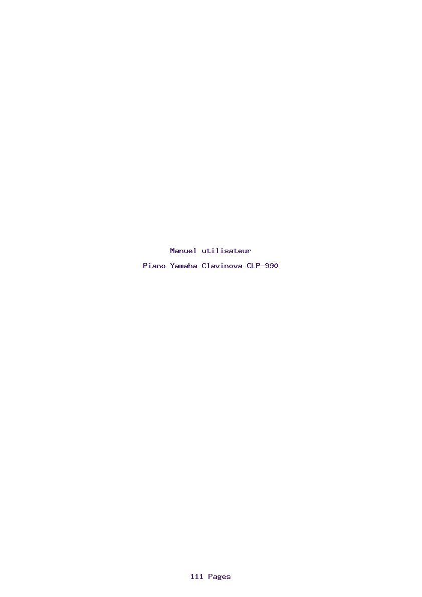 Image de la première page du manuel de l'appareil Clavinova CLP-990