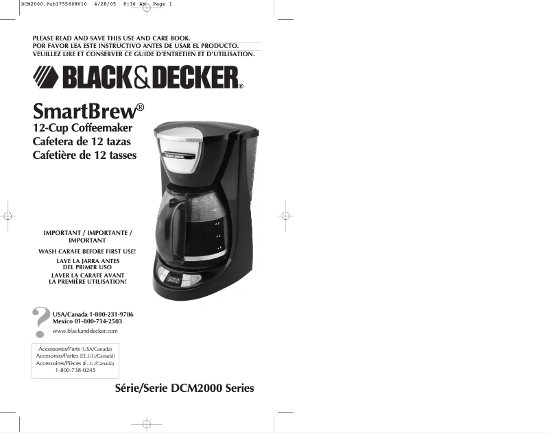 Page 1 de la notice Manuel utilisateur Black & Decker DCM2075