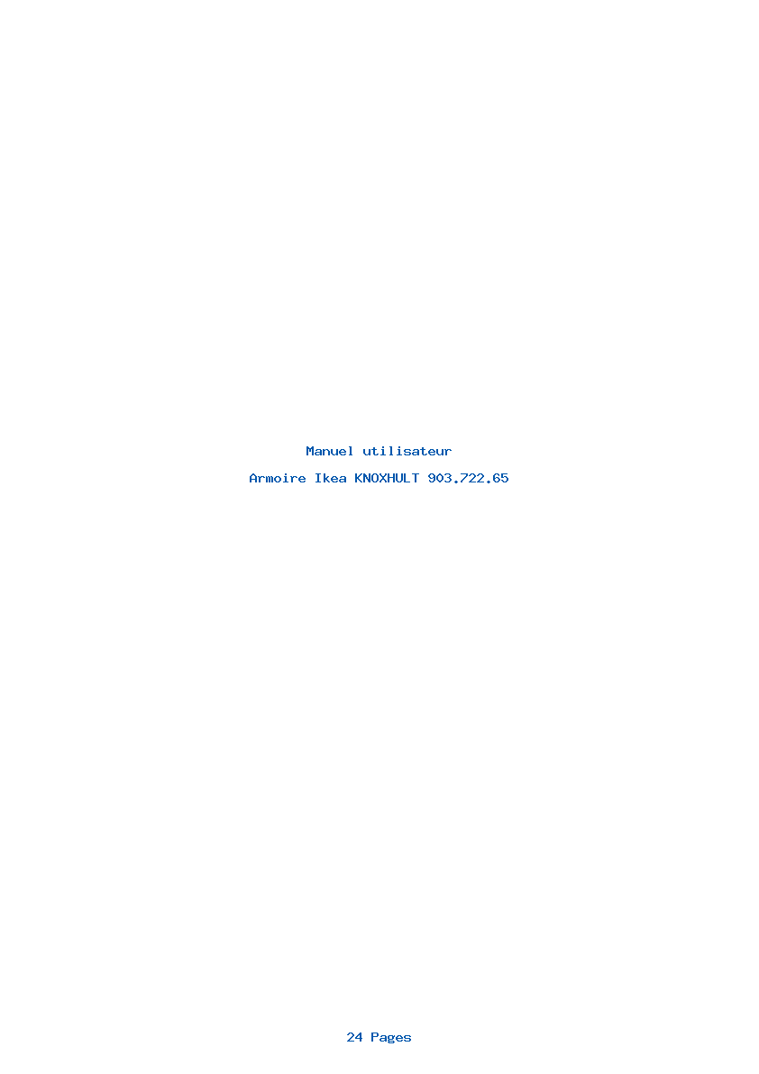 Page 1 de la notice Manuel utilisateur Ikea KNOXHULT 903.722.65