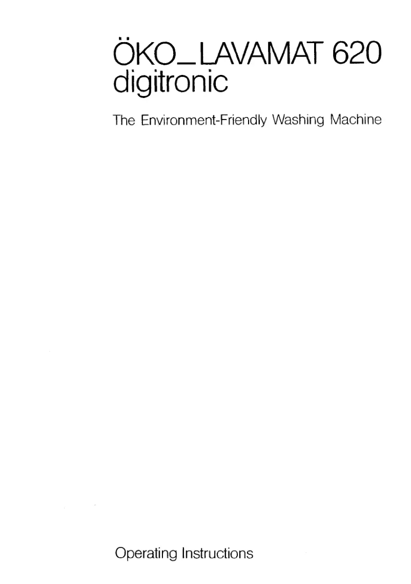 Página 1 del manual Manual de usuario AEG Lavamat 620 Dig