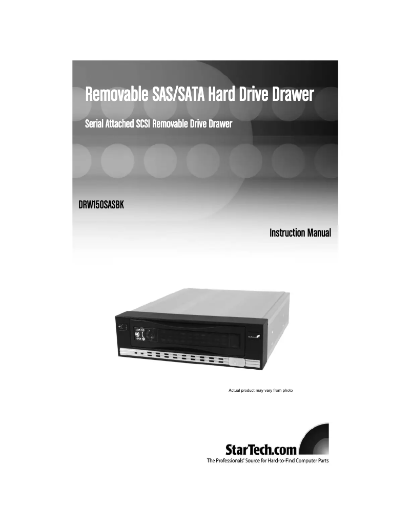 Page 1 de la notice Manuel utilisateur StarTech.com DRW150SASBK