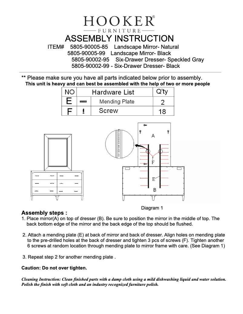 Page 1 de la notice Manuel utilisateur Hooker 5805-90005-99