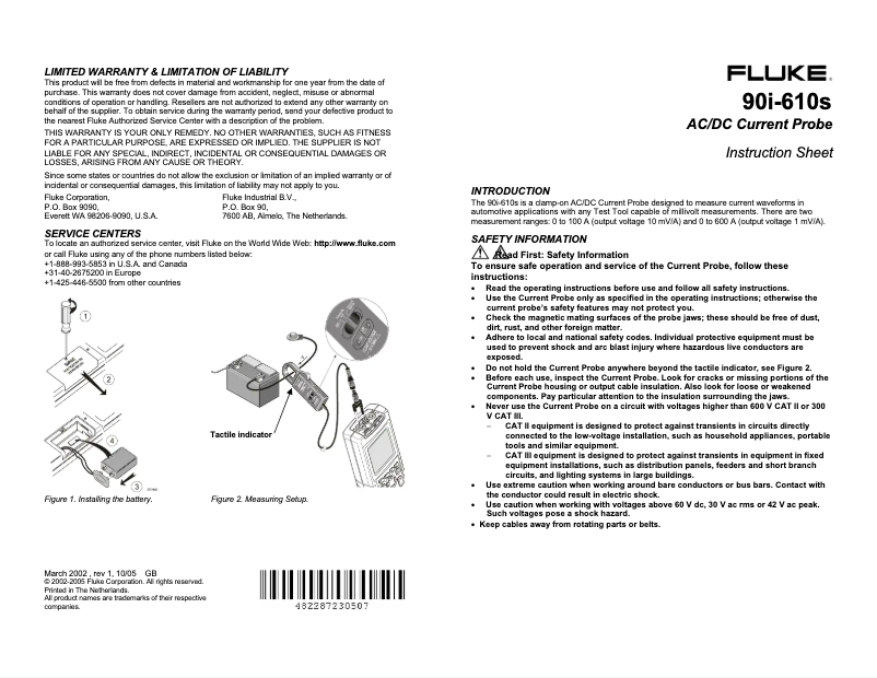 Página 1 del manual Manual de usuario Fluke 90i-610s