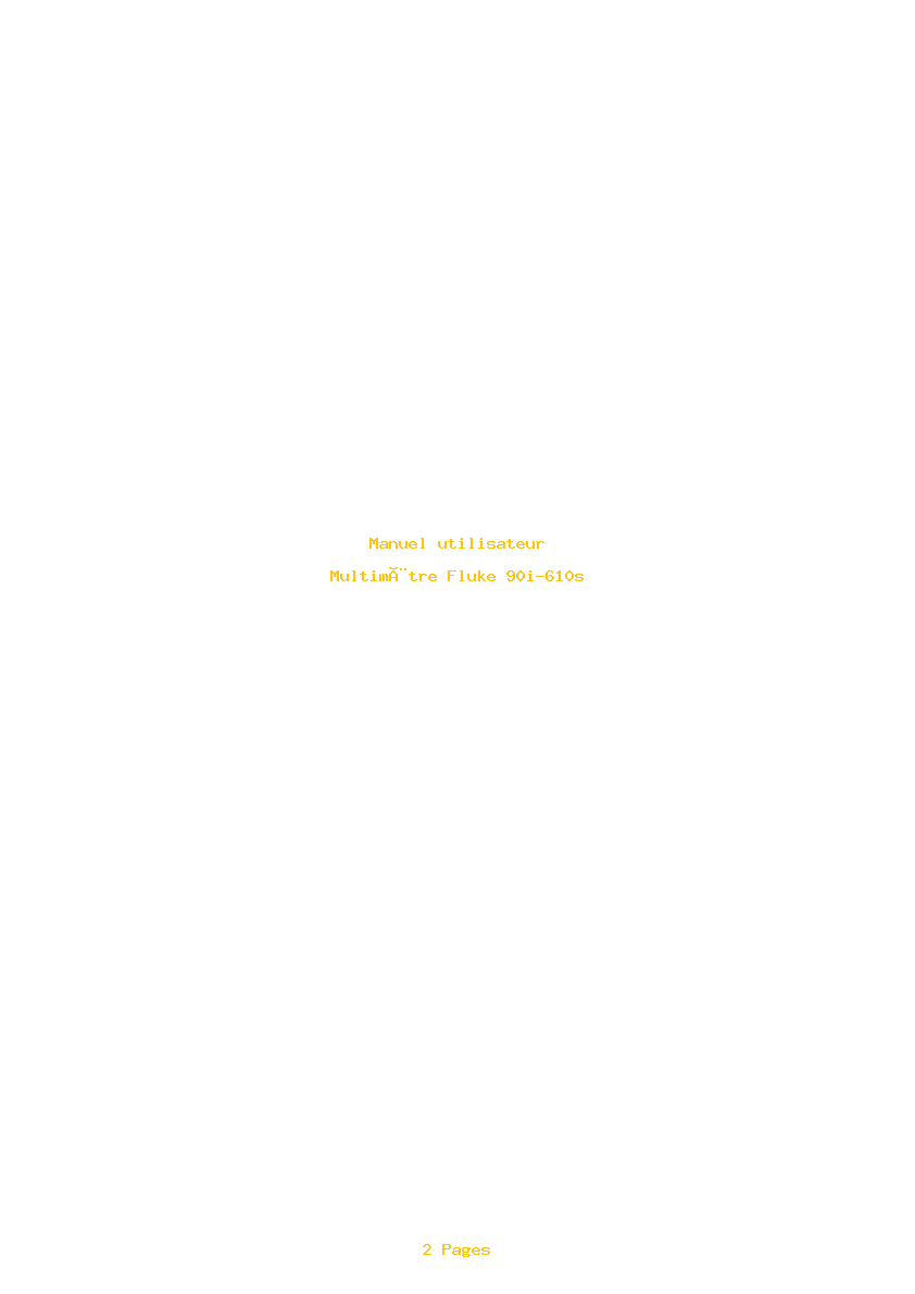 Page 1 de la notice Manuel utilisateur Fluke 90i-610s
