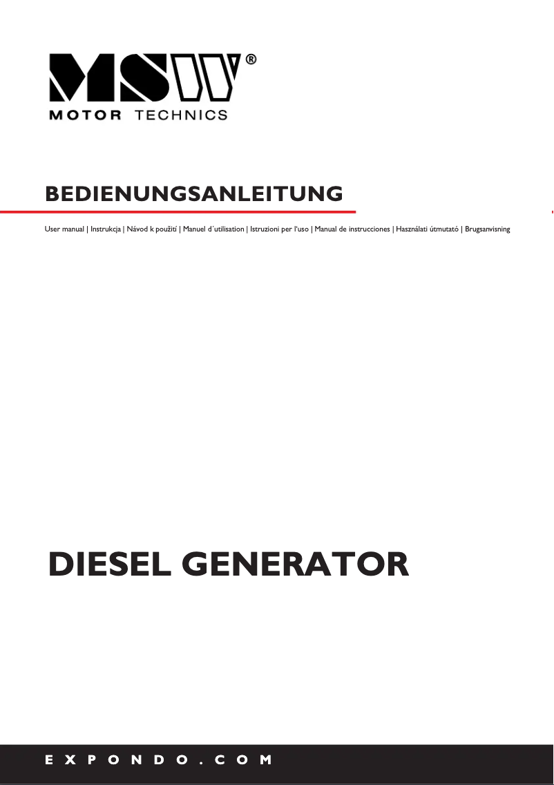 Page 1 de la notice Manuel utilisateur MSW AVR DG750