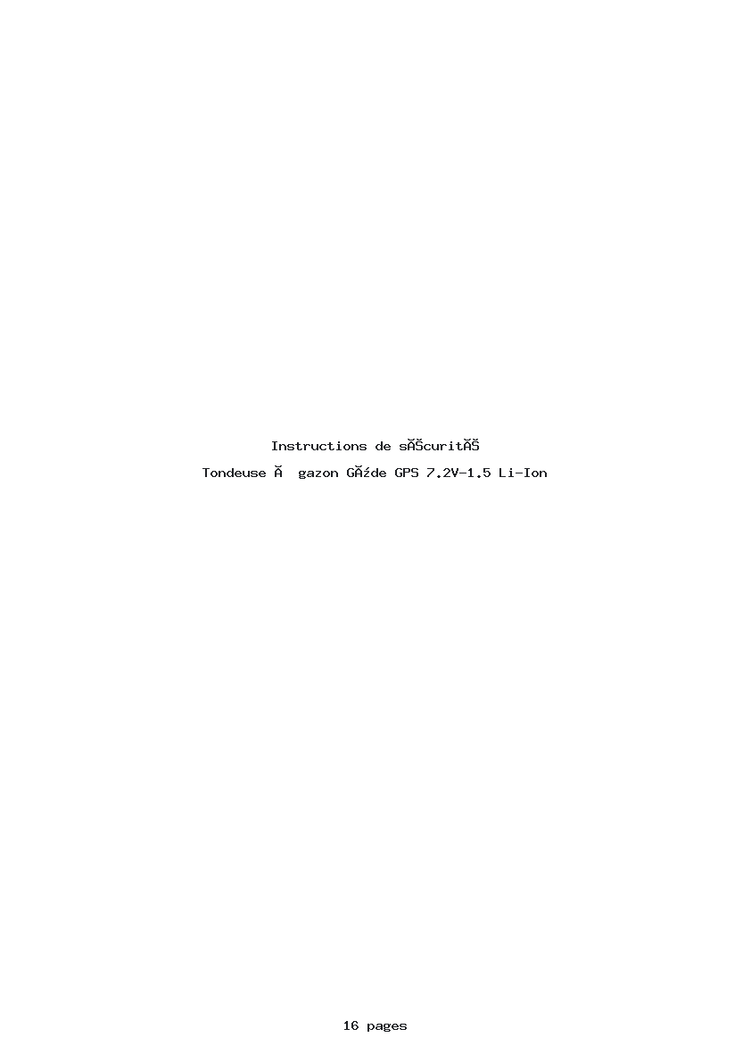 Page 1 de la notice Instructions de sécurité Güde GPS 7.2V-1.5 Li-Ion