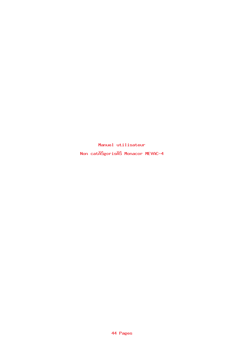 Image de la première page du manuel de l'appareil MEVAC-4