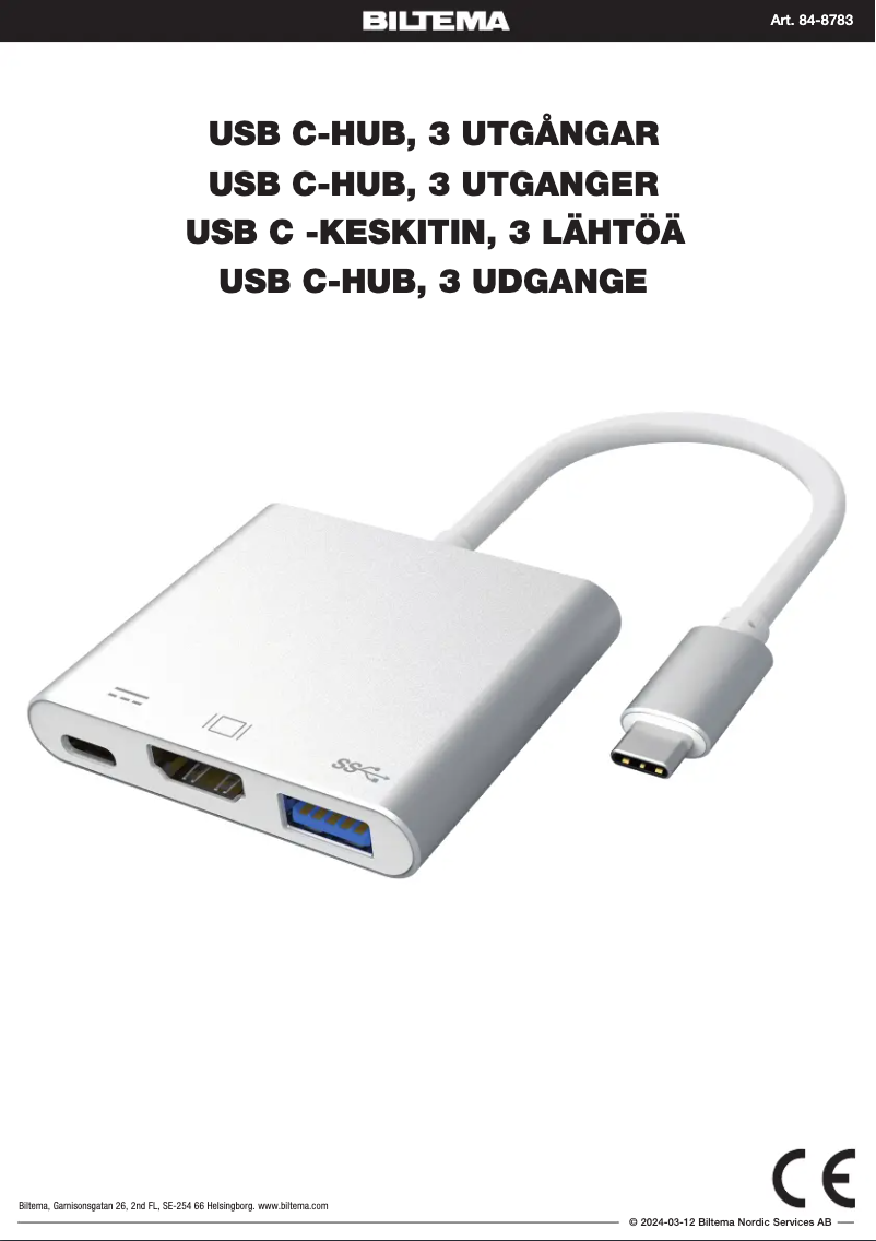 Page 1 de la notice Manuel utilisateur Biltema 84-8783